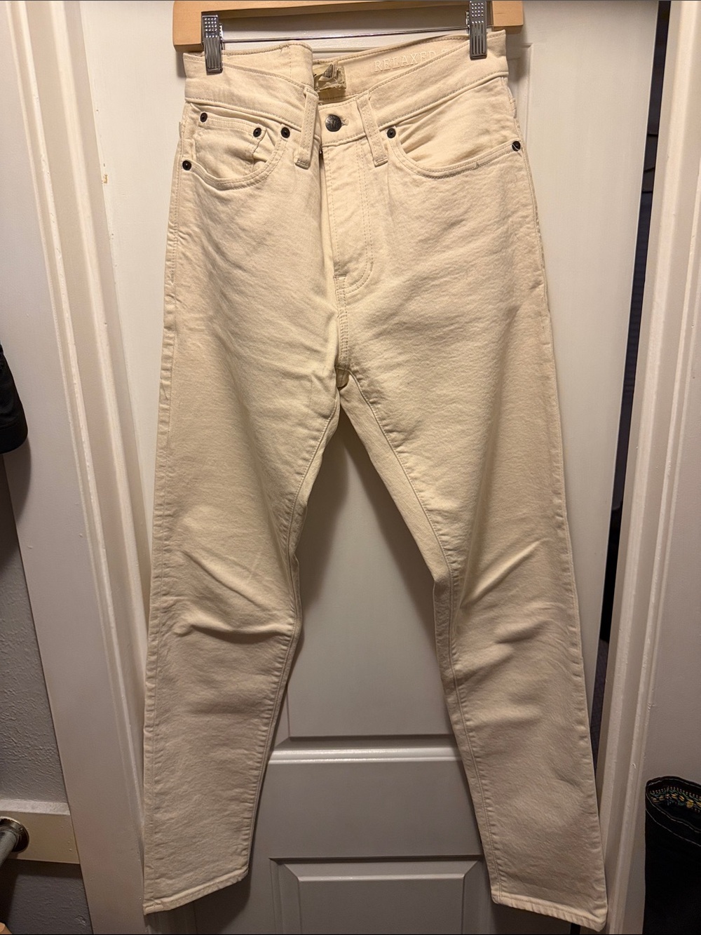Madewell Men's Cream Relaxed Taper Jeans